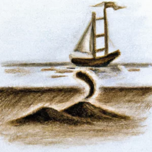 Brod u talogu od kafe u šolji