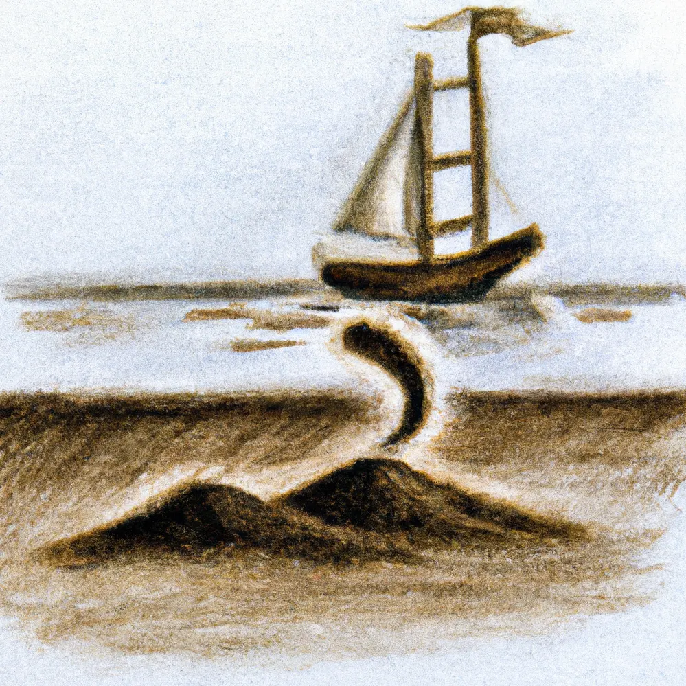 Brod u talogu od kafe u šolji