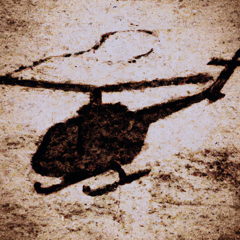 Helikopter u talogu od kafe u šolji