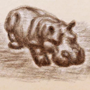 Nilski konj u talogu od kafe u šolji