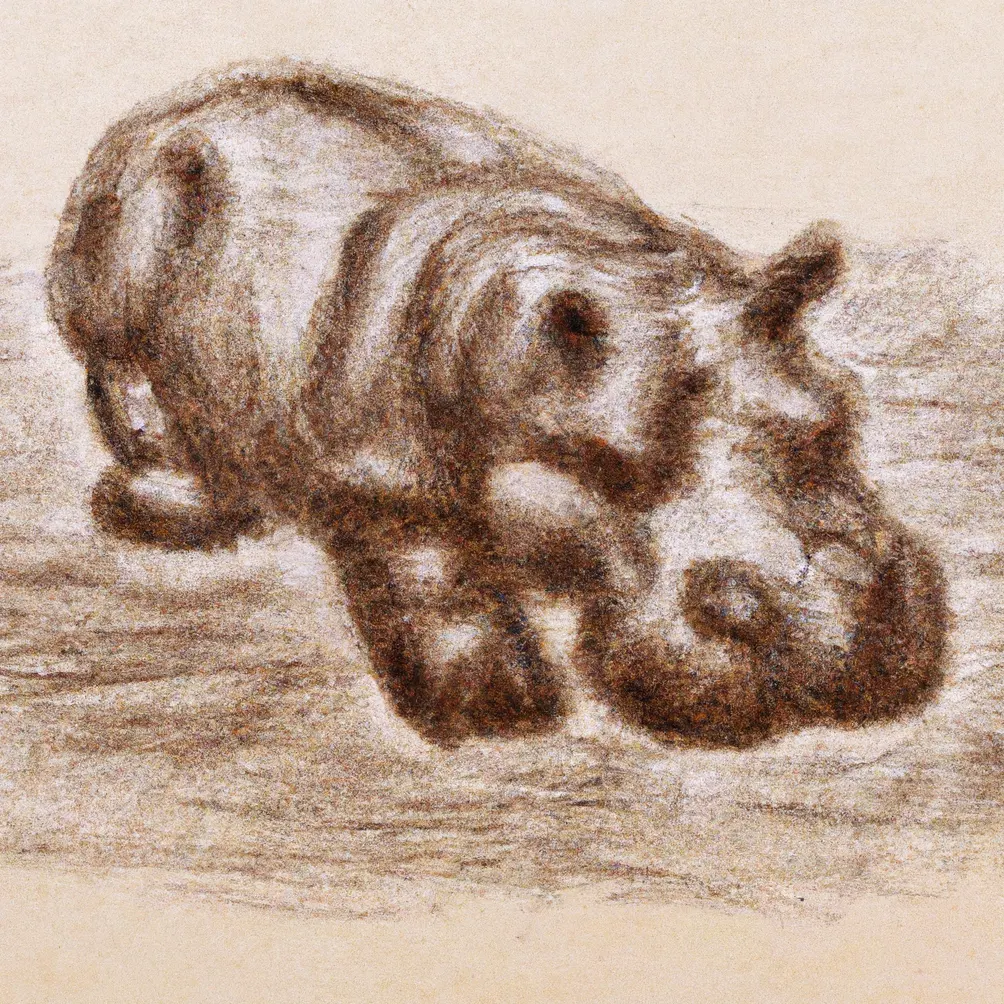 Nilski konj u talogu od kafe u šolji