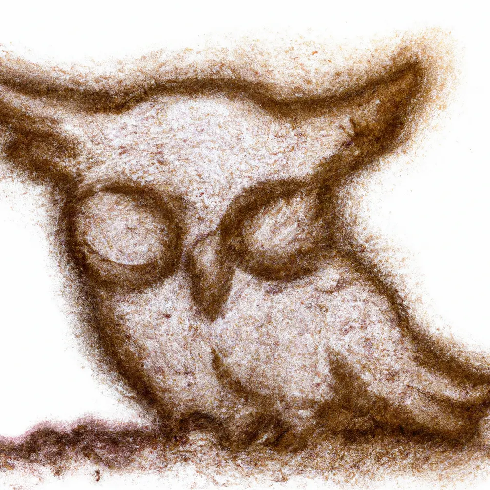 Sova u talogu od kafe u šolji